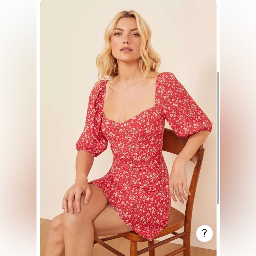 Reformation Red Floral Chic Mini-Dress